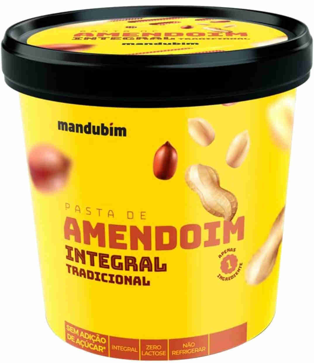 Mandubim Pasta de Amendoim sabor integral tradicional, 1kg