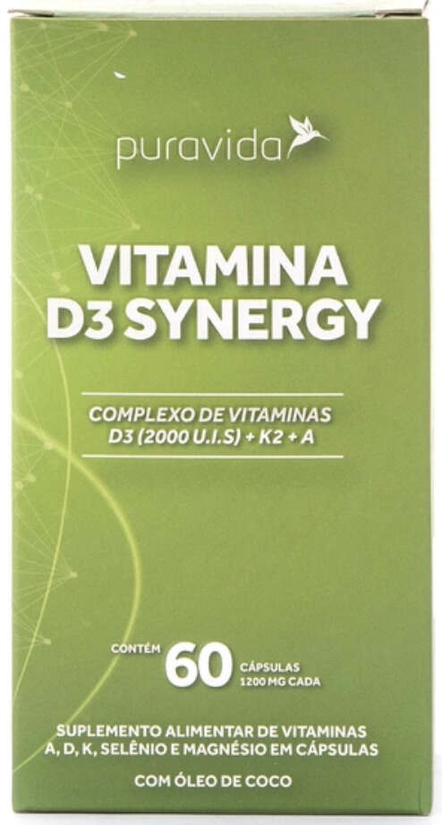 Puravida Vitamina D3 Synergy 2000ui + K2 +A